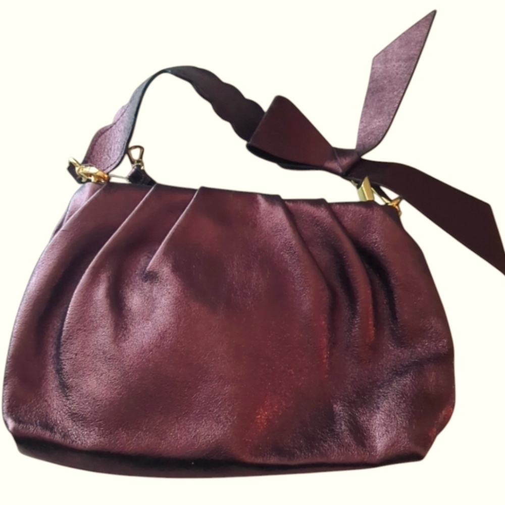 NWT ANDREA CARDONE ITALIA LEATHER BRONZE CROSSBODY CONVERTIBLE BAG